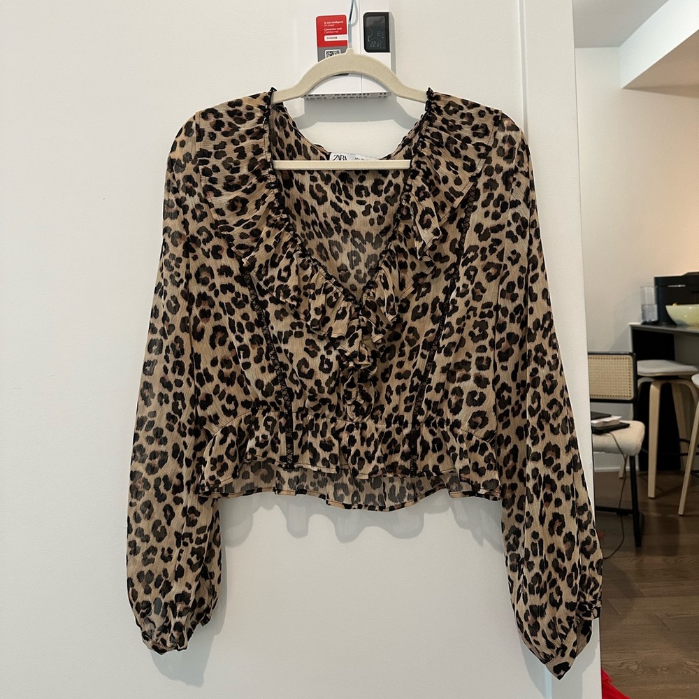 Zara Leopard Print Blouse